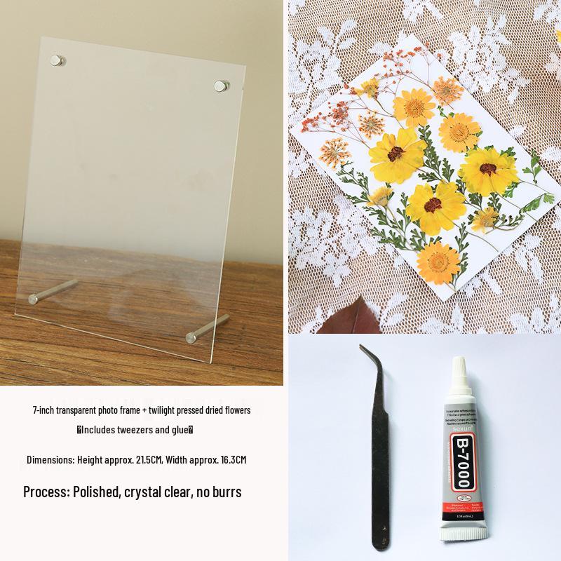 Nordic Simple Acrylic Photo Frame - 6-7 Inch DIY Dried Flower Pressed Specimen
