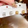 Elegant Geometric C-Shaped Zircon Earrings - Women's Fashionable Versatile Daily Accessory