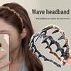 Korean Leopard Print Wave Headband for Women - High Crown Fluffy Hair Clip & Face Wash Accessory