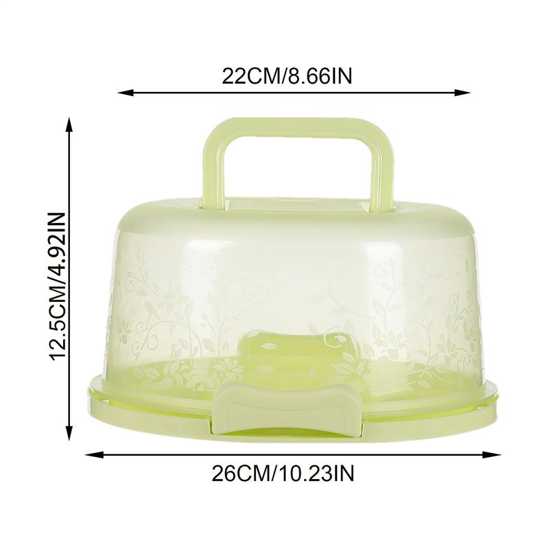Portable Cake Carrier with Handle Round Cupcake Box Transparent Cake Storage Container Transport Cake Holder Tray