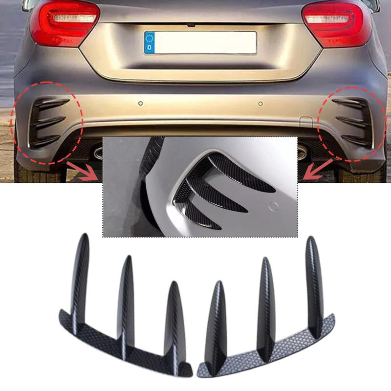 Pair Car Rear Bumper Splitter Spoilers Canard for Mercedes Benz W176 A160 A180 A200 A250 A260 A45 AMG Hatchback 2013-2018