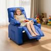 VEVOR Kids Reclining Chair, Toddler Recliner with 2 Cup Holders and 4 Pockets, 107 Degrees To 126 Degrees Adjustable Back