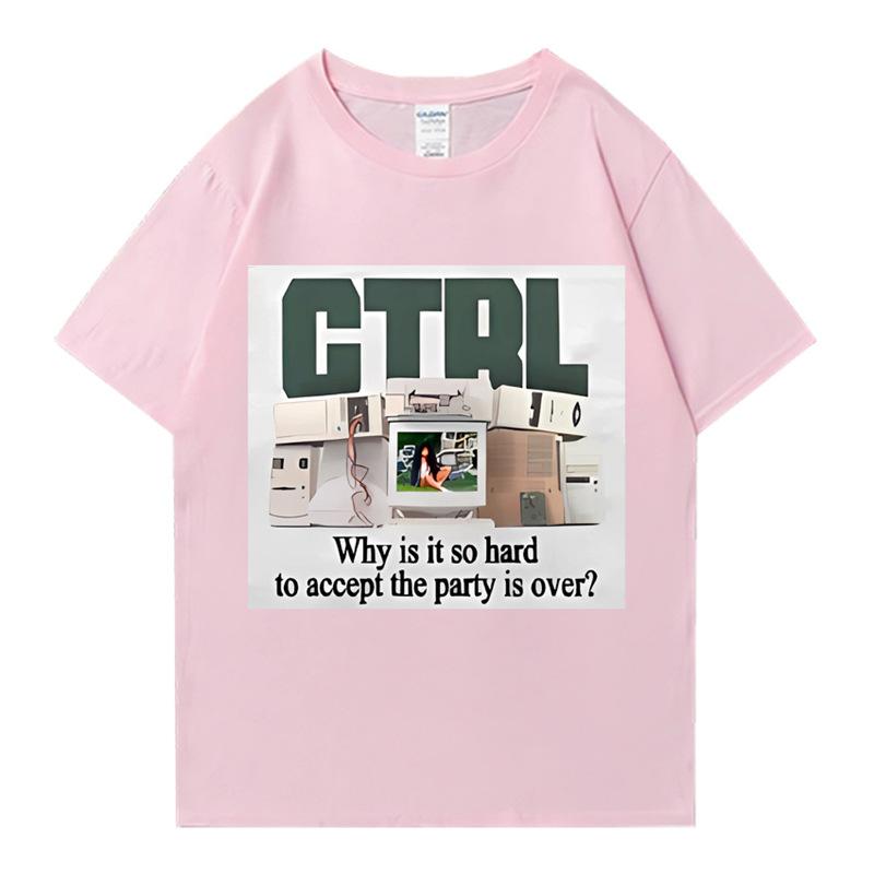Rapper SZA Ctrl Why Is It So Hard To Accept The Party Is Over Graphic Print Tshirt Unisex WoUnisex Fashion Hip Hop Oversized Tshirt