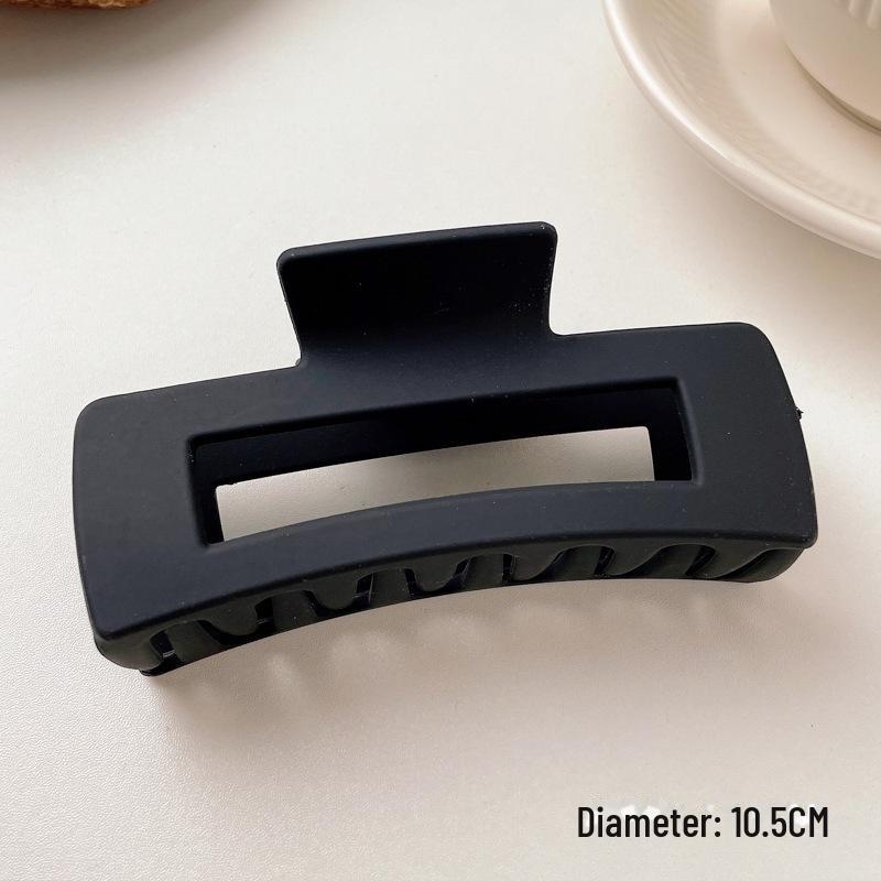 Versatile Milk Coffee Hair Clip: Large, Simple Shark Design for Women