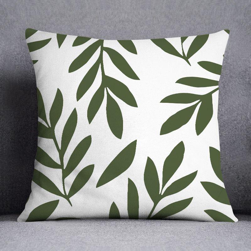 Grüne Pflanzen geometrisches Muster Kissenbezug Sofakissen Wohnzimmer Schlafzimmer Kissenbezug Heimtextil Dekoration