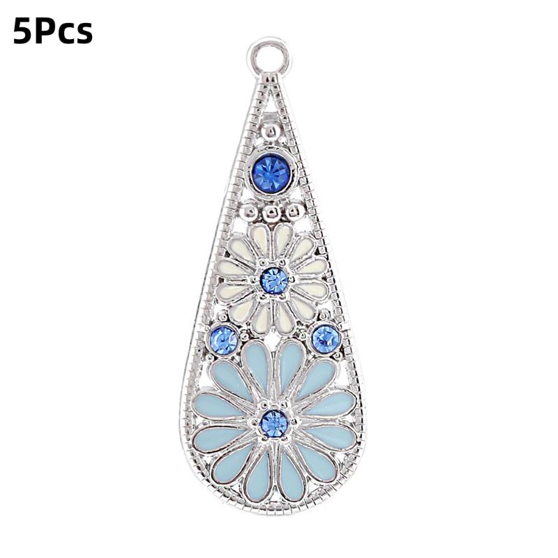 5Pcs Bohemia Enameling Teardrop Pendants For Women Diy Earrings Necklaces Pendants Charms Making Jewelry Accessories