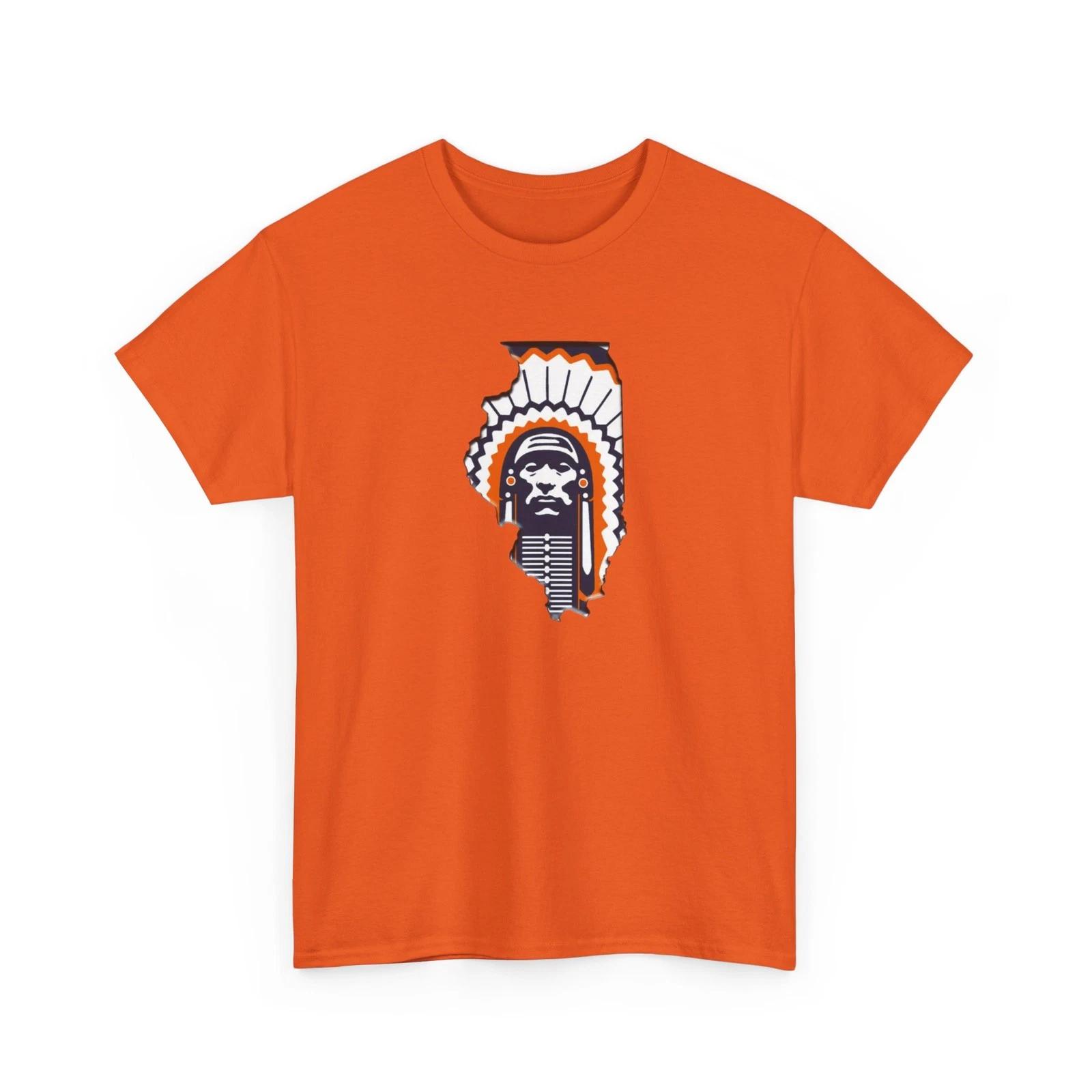 University of Illinois Chief Illiniwek Banned Mascot Logo Printed T shirt 4XL