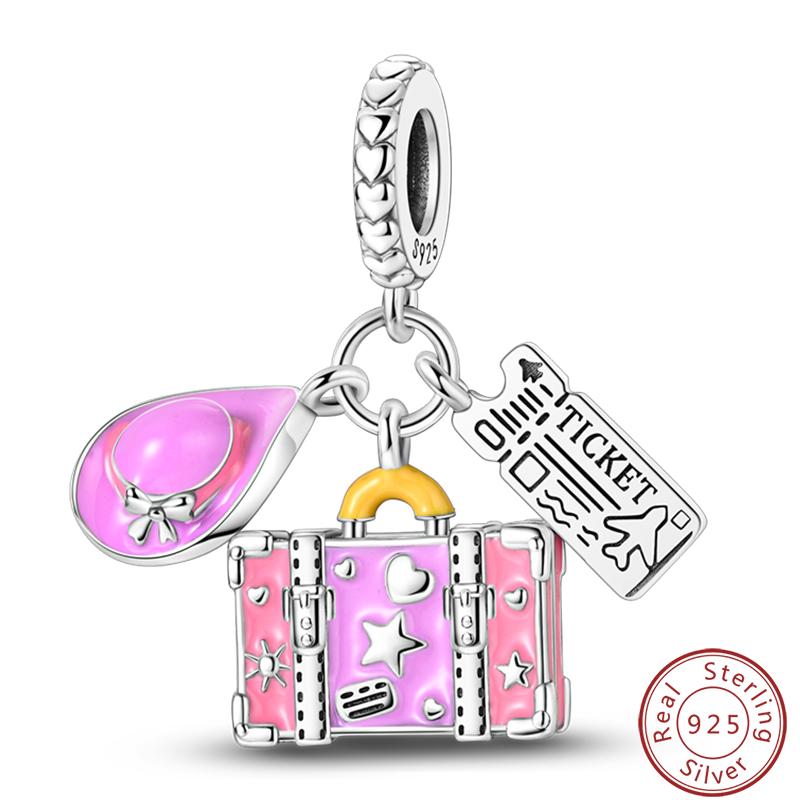 Love Traveling Copper Backpack Suitcase Luggage Camera Airplane Charms 3Mm Diy Fine Jewelry Making