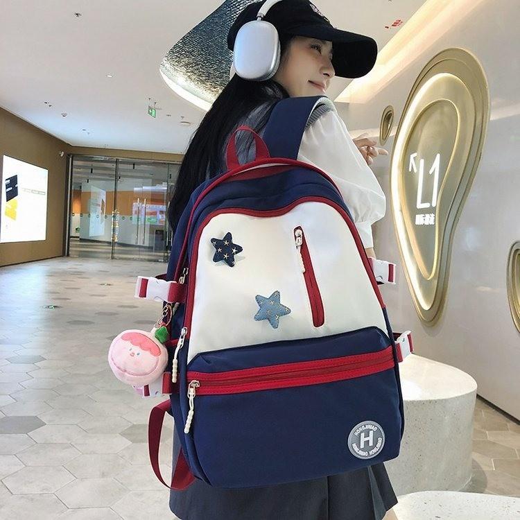 

Школьная сумка студентка цветной контрастный рюкзак Рюкзак большой емкости