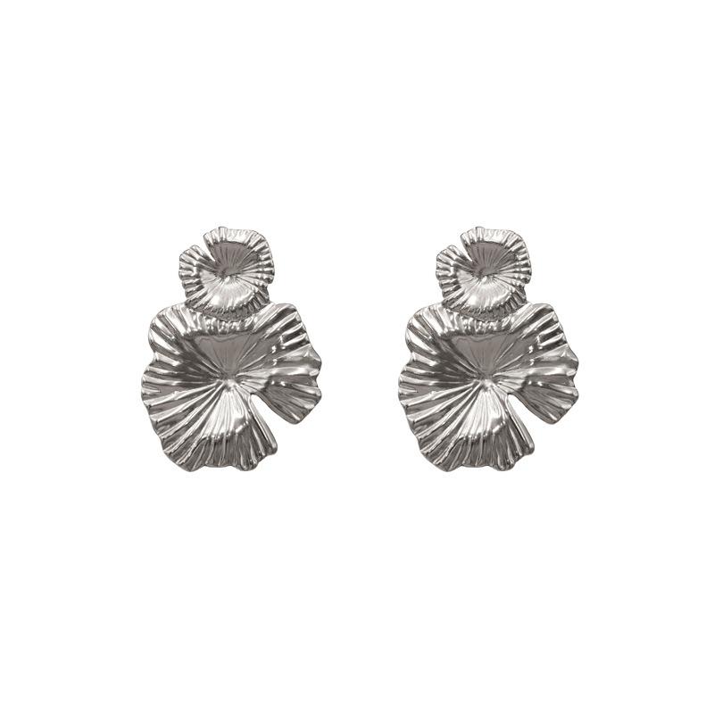 Stilvolle und einfache Ohrringe, Blütenblätter für Mädchen, Blätter, Textur, Nischen-18K-Ohrringe, nicht verblassend