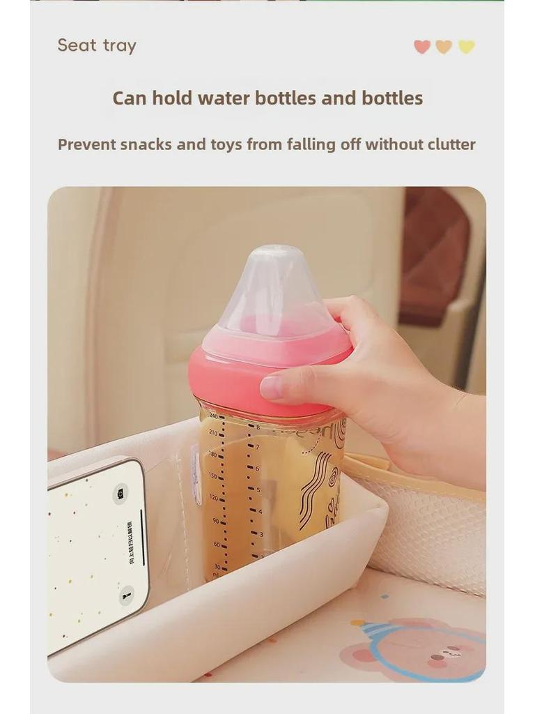 Tavă multifuncțională pentru scaun auto: Design de desene animate impermeabil pentru luat masa și depozitare