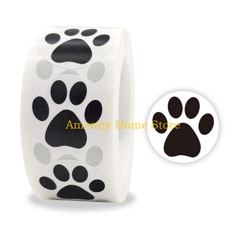 F26C 500pcs Paw Print Stickers Dog for Cat Labels Sticker for Laptop Reward Teacher Student Stationery