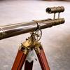 Brass Telescope with Wooden Tripod Nautical Maritime Decor Antique Style Home Office Display