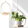 Wood Hanging Basket Flower Pots Hanger Hanging Plant Wood Hanging Basket Rack for Indoor Outdoor Garden Decorations