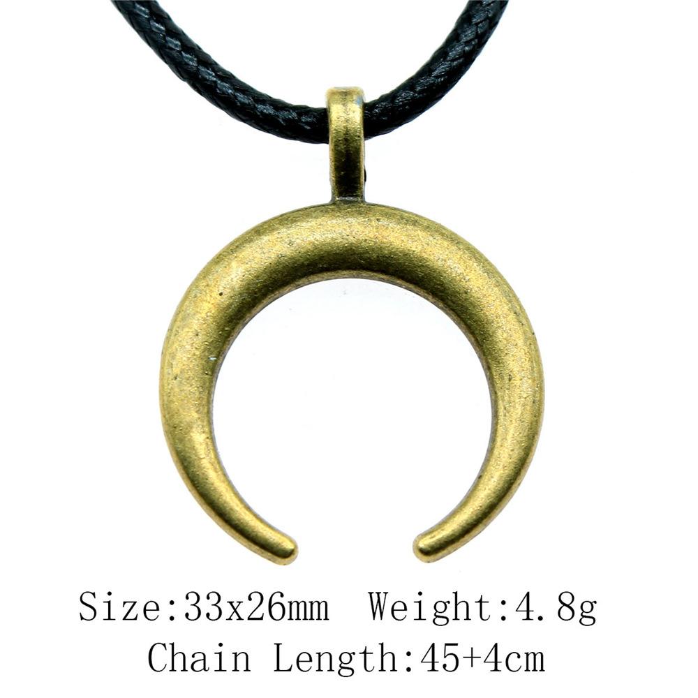 Панк Ведьма Рога Полумесяц Подвеска Ожерелье Для Женщин Мужчин Полумесяц Ожерелье Полумесяц Lune Ожерелье