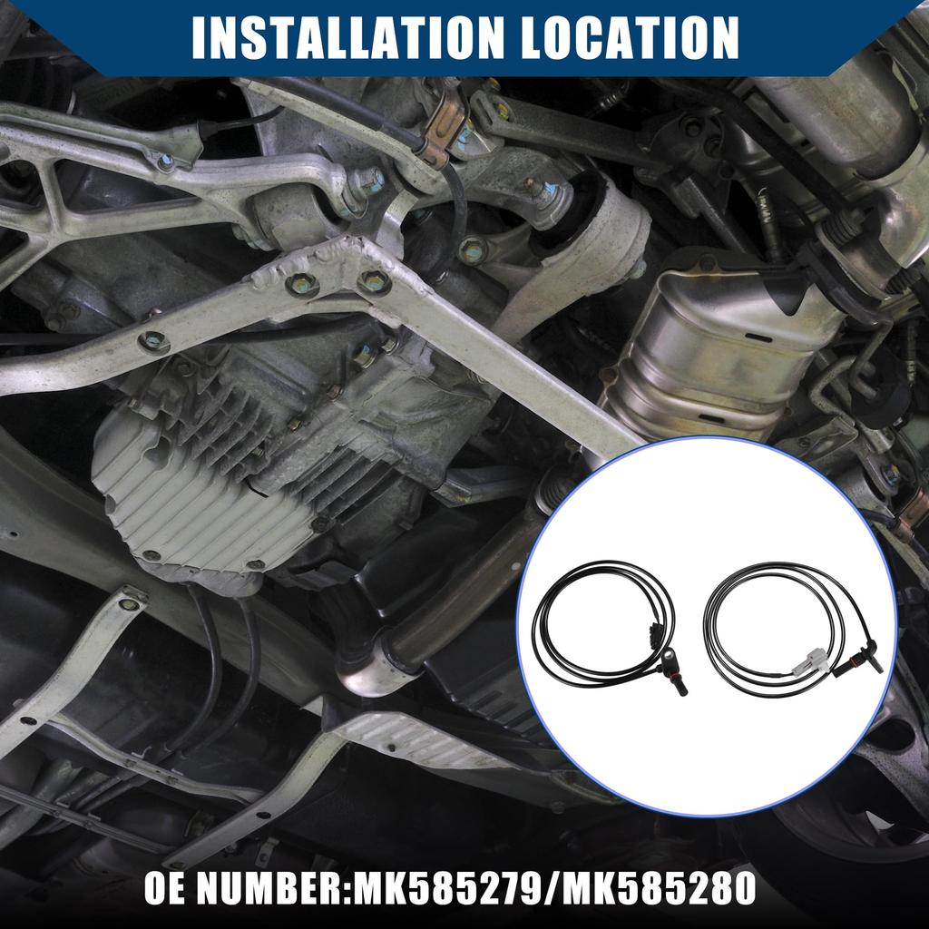 Hihaha No.MK585279/MK585280 ABS Wheel Speed Sensor/Mitsubishi Compatible FUSO CANTER/Mounting Position Rear Left Rear Right Rear Black 2pcs