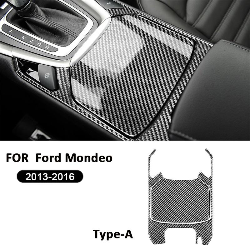 

Для Ford Mondeo 2013-2016 Панель отделки декоративная накладка на коробку передач и отсек для хранения из углеродного волокна Рамка держателя для стакана Декоративная наклейка Type A
