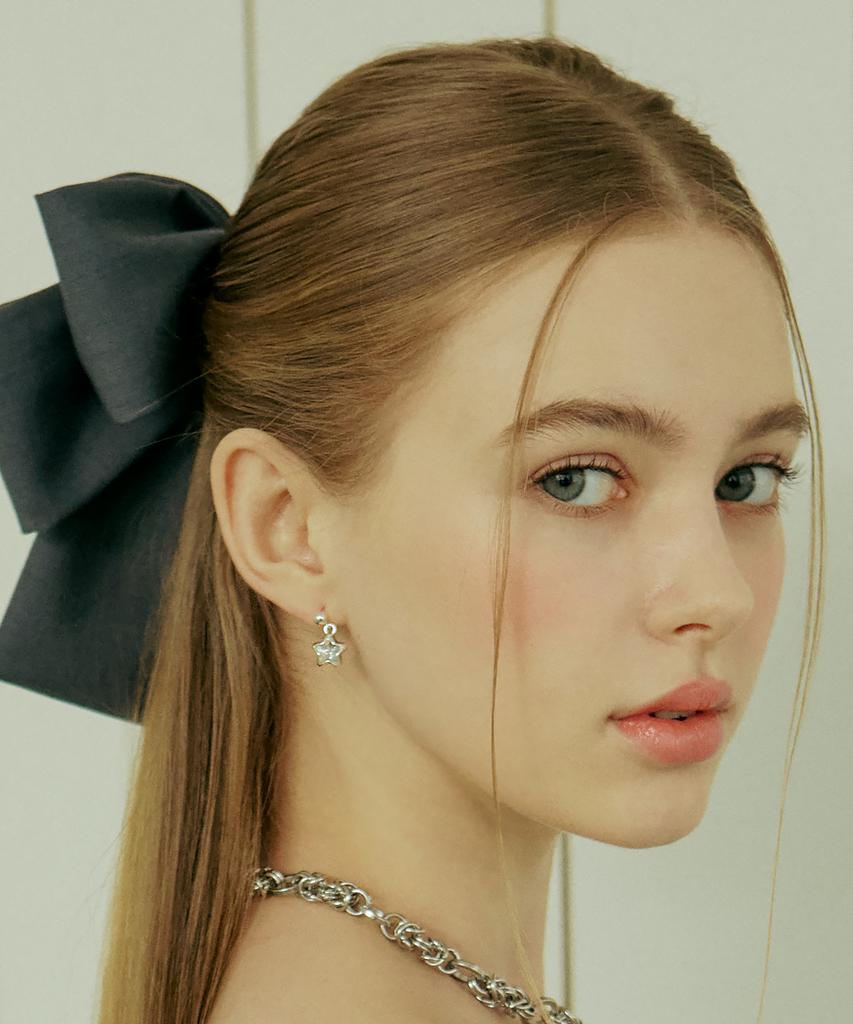 Vvv [Silver 925] Cubic Star Earrings