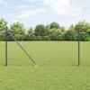 VidaXL Euro Fence with 7 Pointed Posts 1x10 M Galvanized Steel Grey 3350629