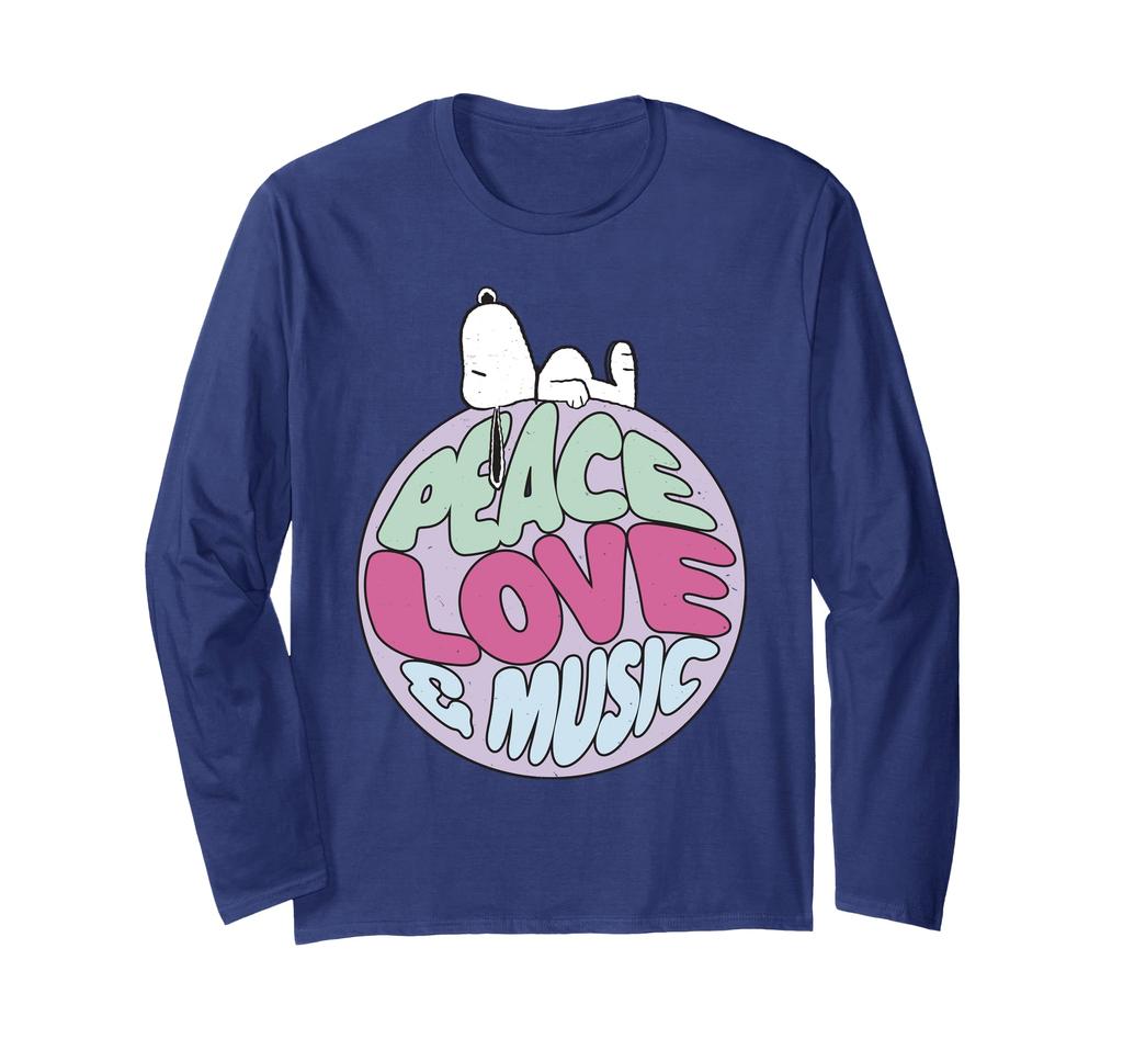 Peanuts Snoopy Peace Love and Music Long Sleeve T-Shirt