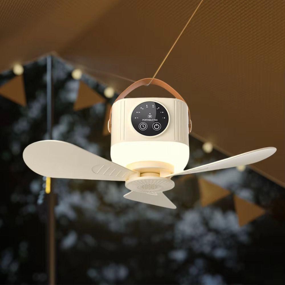 LED Light Ceiling Fans with Lights 3600/7200mAh Rechargeable Ceiling Fan  Camping