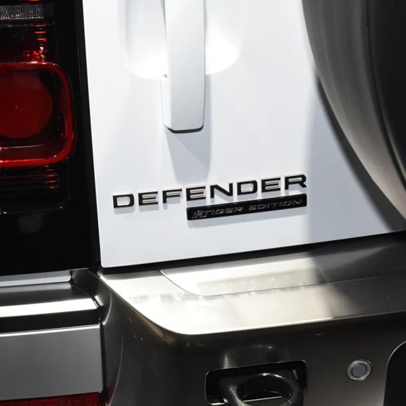 CSU3 1pc 3D ABS Car Decorative Car Stickers Bright black/Silver Defender Back Door Letter Logo Badge Accessories
