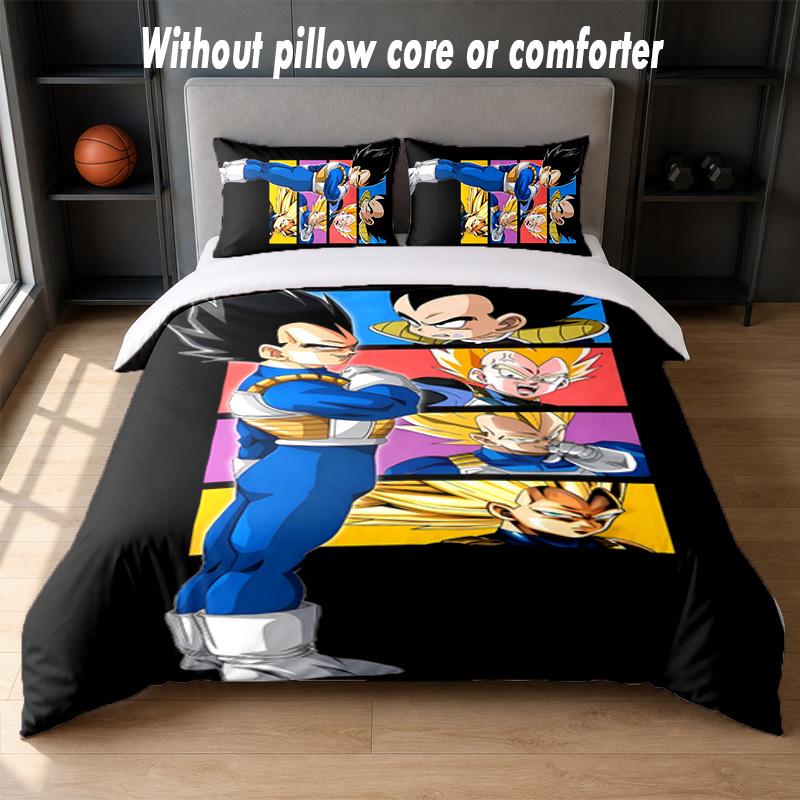 Set Biancheria da Letto Design Vegeta 1 Copripiumino + 2 Federe Morbido Traspirante Biancheria da Letto per la Casa