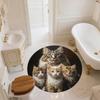 Black Maine Coon pattern round rug,Carpet Rug for Living Room Bedroom  Playroom ,Non-slip Floor Mat,Holiday Gifts and Birthday Gifts.