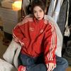 1514 #High Quality, Thickened, Original Workmanship (Original Fabric) Jacket Female Red Chenier