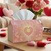 1pc Romantic Dreamy Valentine's Day Tissue Box - Heart Glow , 17.02x25.91cm, Ideal for Kitchen, Living Room, Bedroom, Bathroom - Valentine's Holiday D