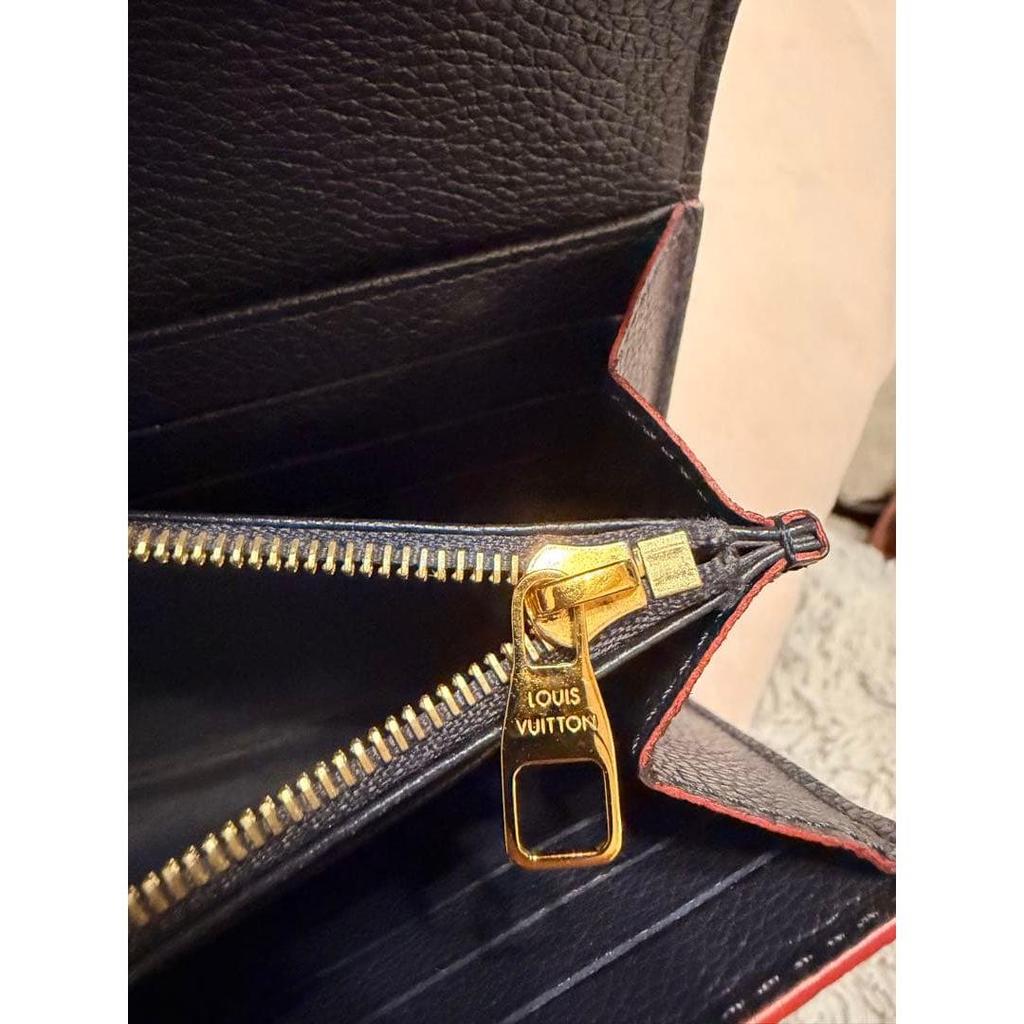 Used Louis Vuitton long wallet dark navy