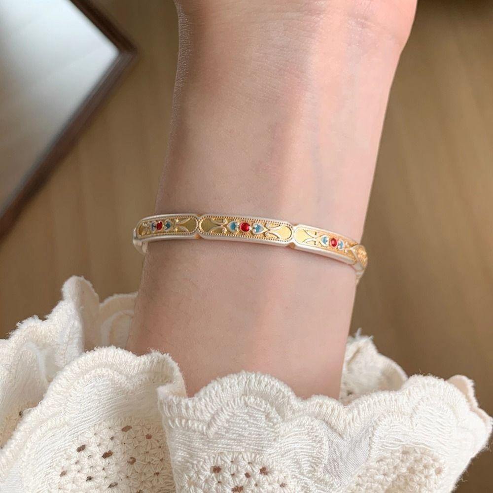 Hand Jewelry New Chinese Style Bracelet Decoration Retro Opening Hand Ring  Women