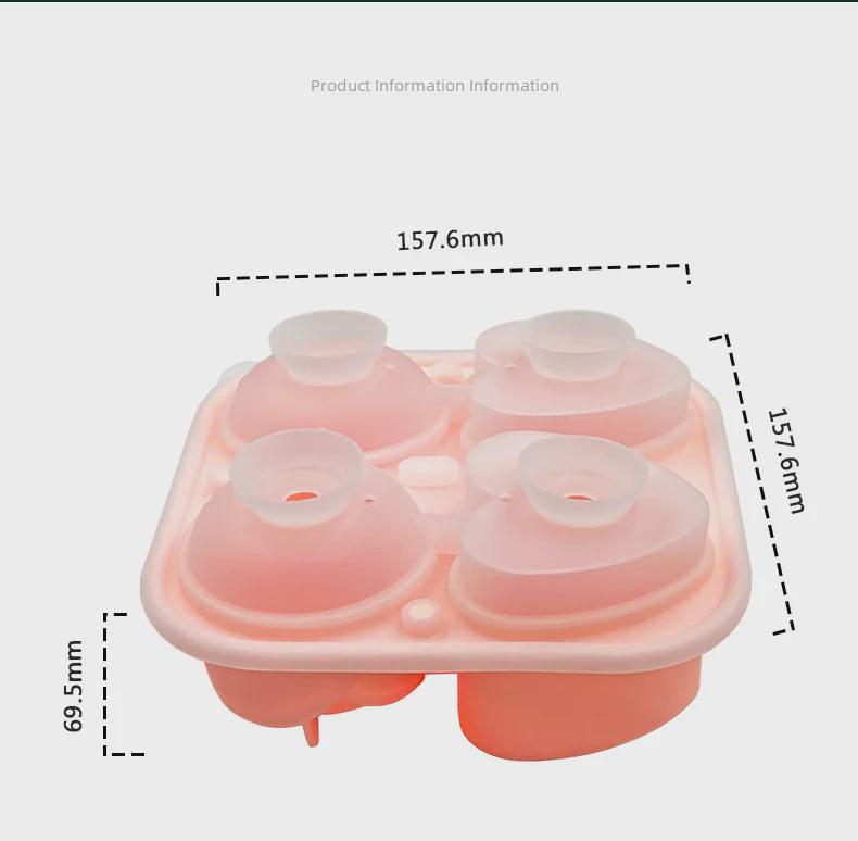 Formă mare de silicon pentru trandafiri și inimă pentru cuburi de gheață pentru whisky