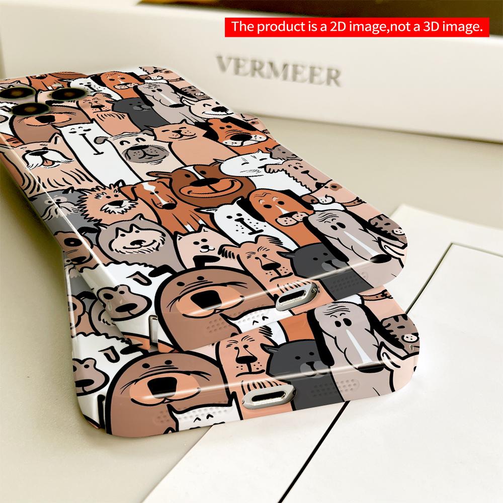 Cute Dog Faces Pattern Phone Case All inclusive film hard phone case, compatible with iPhone 18 Pro Max 17 16 15 14 13 12 11