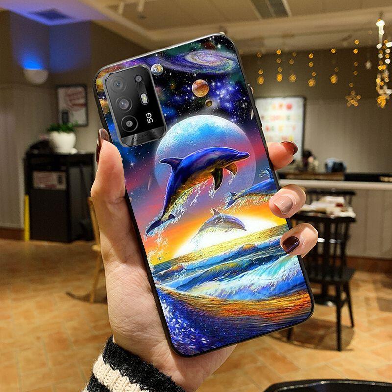 Funda Dance Of Dolphin Phone Cover For OPPO A74 A94 5G A3S A5 A5S A9 A12 A15 A15S A52 A53 A53S A72 A73 2020 A91 5G Cases Coque