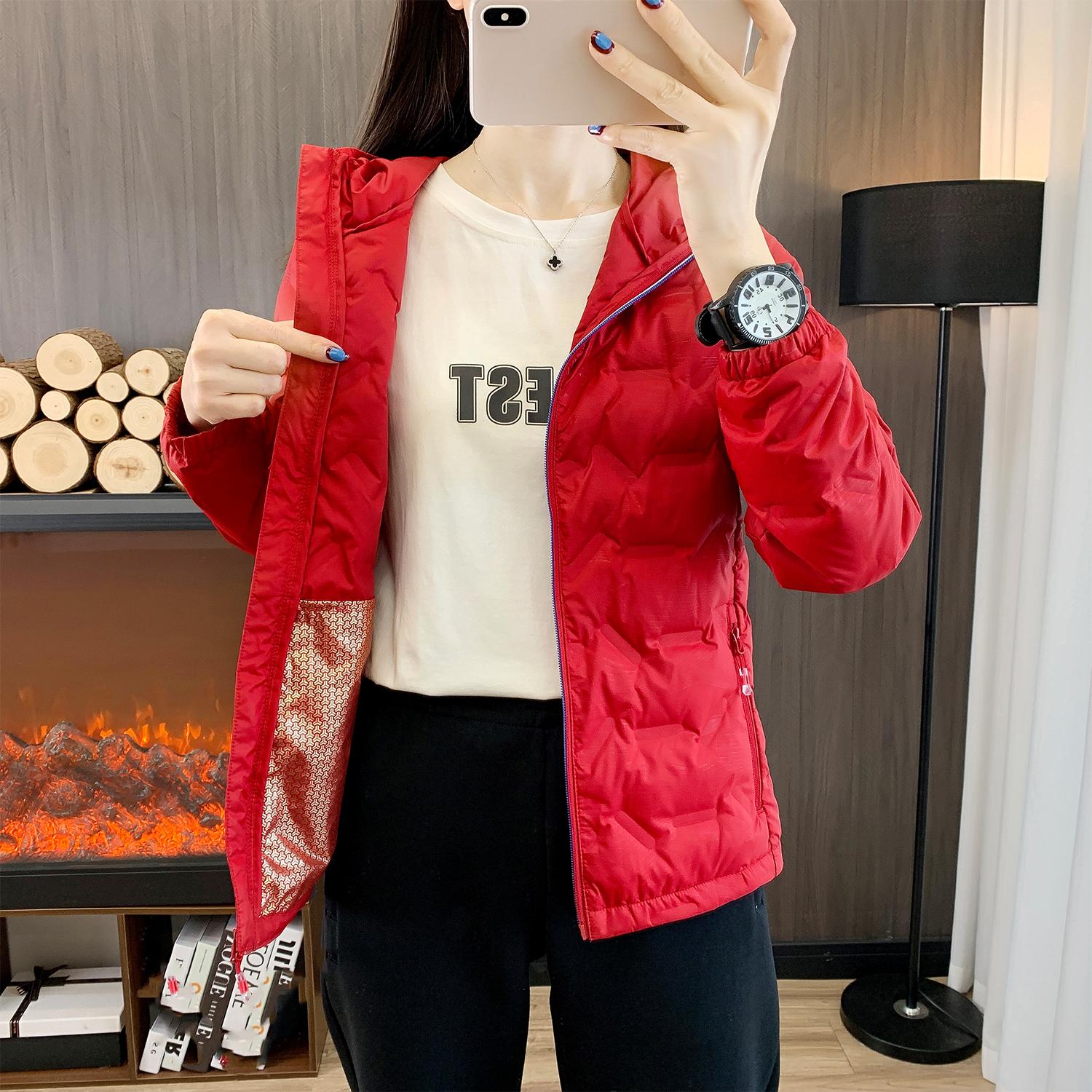 

Женская зимняя теплая куртка-пуховик большого размера с капюшоном, легкая куртка среднего слоя XS