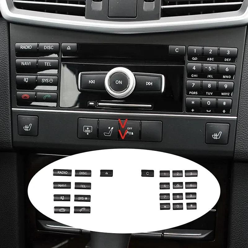 Car Central Control CD Panel Button Decorative Patch Trim Stickers ABS For Mercedes Benz C/E Class W204 W212 GLK CLS 2012-2013