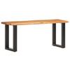 Solid Wood Bench with Natural Edge 110 Cm Acacia Wood and Steel