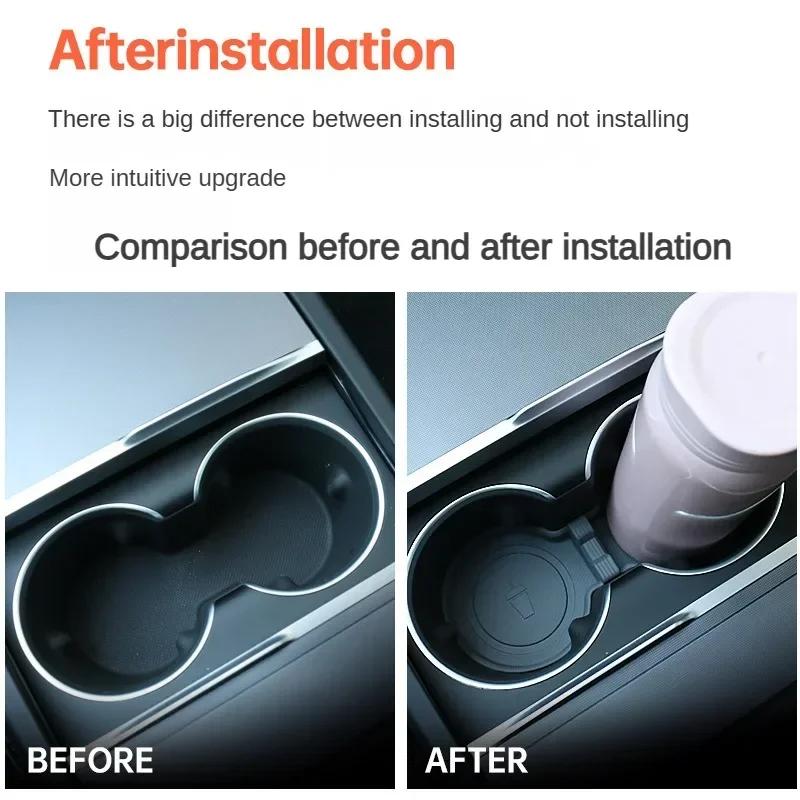 Cup Pad For Tesla Model 3 Y YL Juniper Standard Highland 2026 Center Console TPE Anti-Slip Cup Coaster Holder Mat Accessories