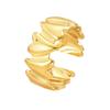 Women's Irregular Heart Ring, Versatile Open Heart Design, Stainless Steel with 18K Gold Vacuum Plating