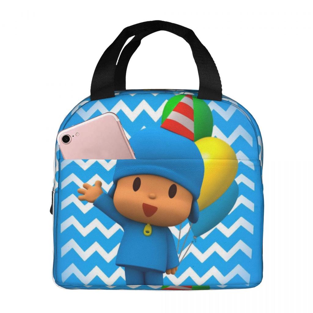 Pocoyoes Cartoon Comdy Insulated Lunch Bag Food Container Bags Portable Cooler Thermal Lunch Boxes For School Office