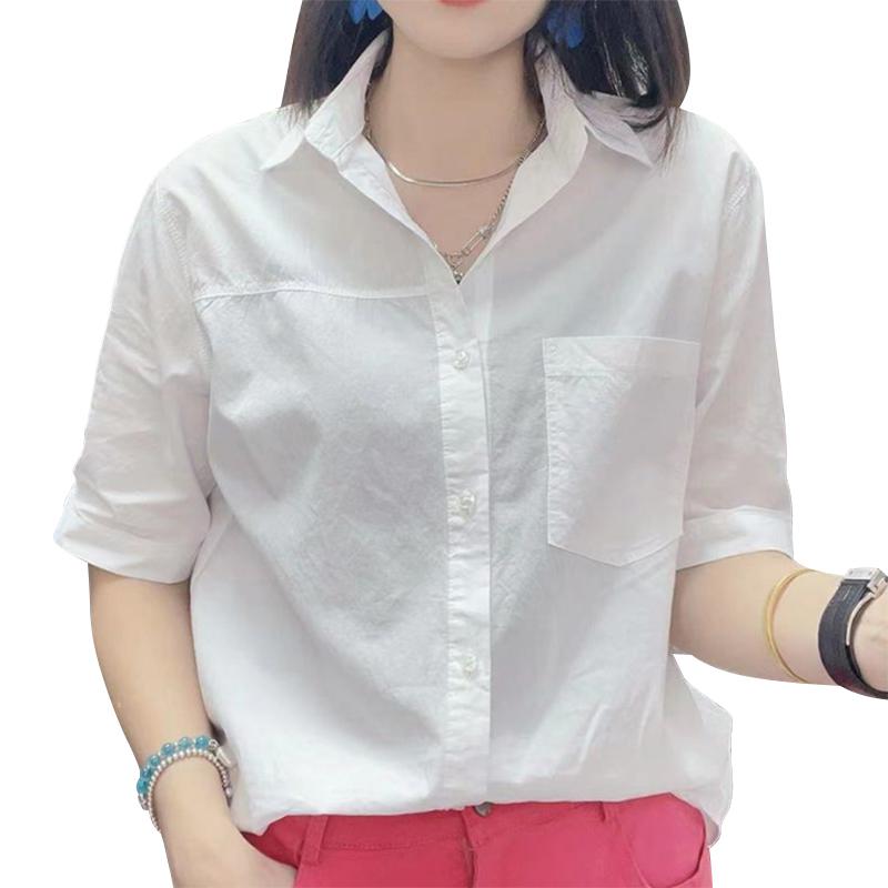 ZANZEA Womens Turn Down Collar Summer Half Sleeve Blouse
