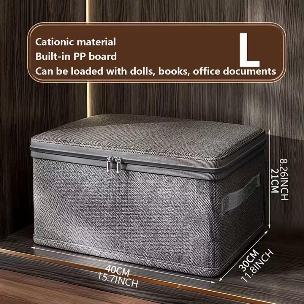 Lockable Cationic Storage Box with Lid - Large, Foldable Organizer for Home, Toys, Clothes