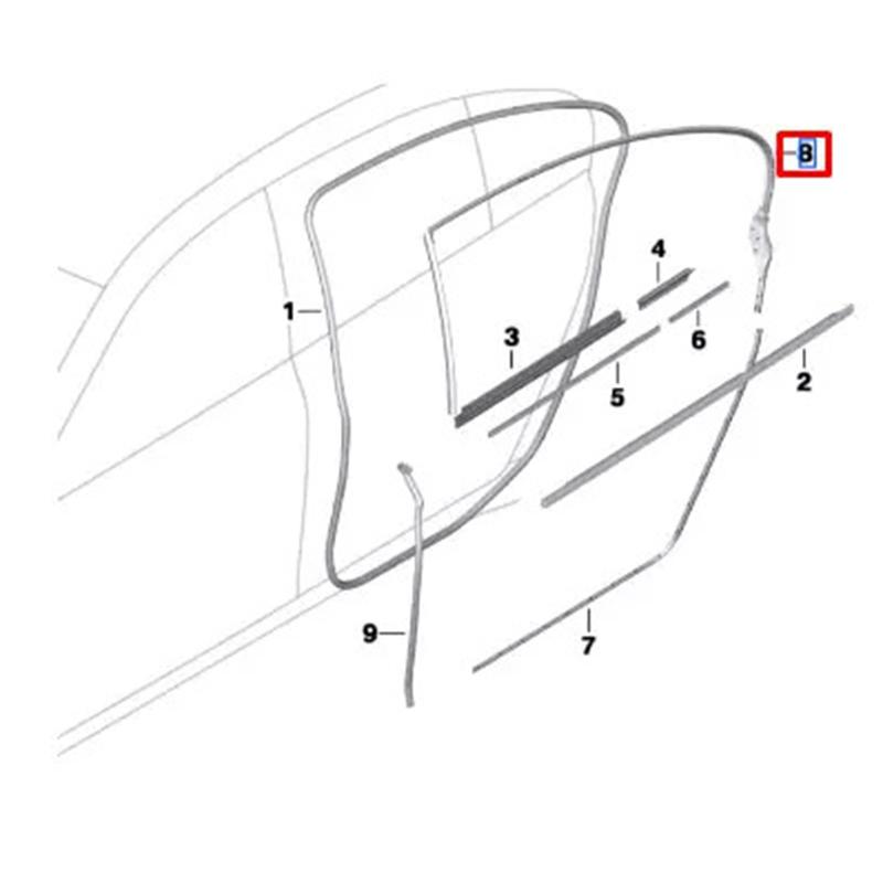 Premium Replacement Rear Right Door Roof Seal for BMW For F01/F02/F04 Fits Various Models Including 730i and 740i