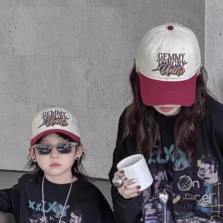 College Style Retro Color Block Baby Hat Children Baseball Hat Fashionable Outfit Boys and Girls Versatile Sun Protection Baseball Hat