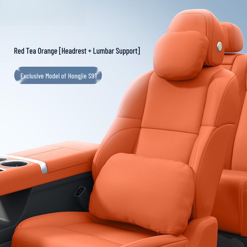 Comprehensive Car Interior Set: Headrest Neck Pillow & Lumbar Support for Hongqi S9T