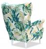 ARI PRINT Wing Chair with Footrest Scandinavian Family Meble Patterned