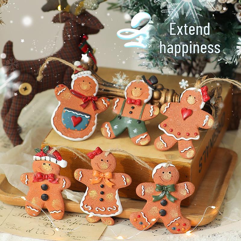 American Retro Christmas Snowman Cane Resin Pendant for Tree Decoration