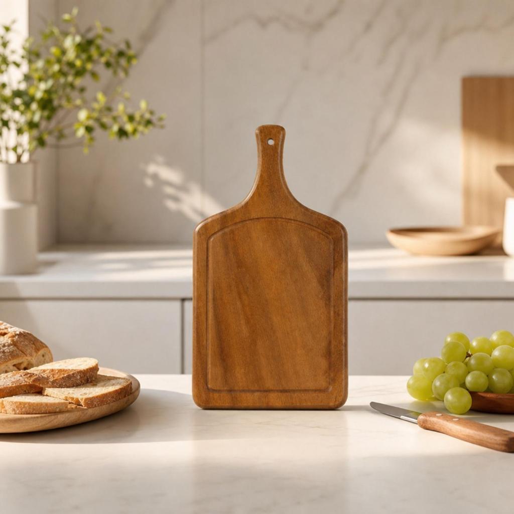 Wood Cutting Boards with Handle Walnut Smooth Butcher Block for Kitchen,
