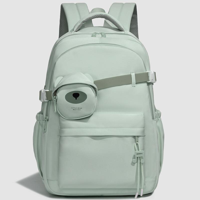 Нейлоновая строчка, контрастный цвет, студенческий школьный рюкзак, рюкзак для путешествий и занятий спортом на открытом воздухе зелёный